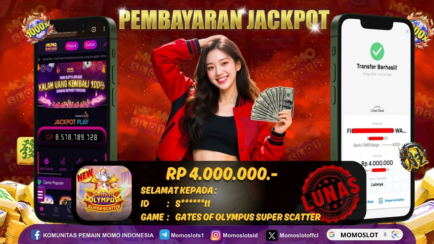 MOMOSLOTS JACKPOT SLOT GATES OF OLYMPUS SUPER SCATTER